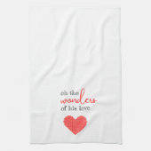 Wunder seiner Liebe Rot und Weiß Küchentuch (Vertikal)
