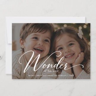 Wunder seiner vollen Foto-Religions-Weihnachtskart Feiertagskarte
