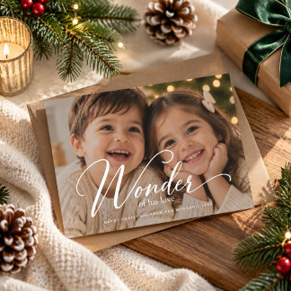 Wunder seiner vollen Foto-Religions-Weihnachtskart Feiertagskarte