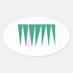 Wunder über den Weihnachtsbaum der Jahreszeit Ovaler Aufkleber