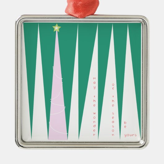 Wunder über den Weihnachtsbaum der Jahreszeit Silbernes Ornament (Vorne)