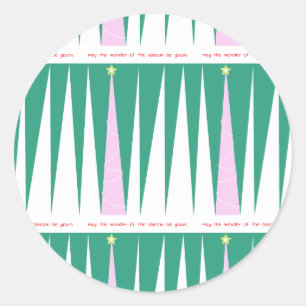Wunder über die Weihnachtsbaum-Runde Runder Aufkleber