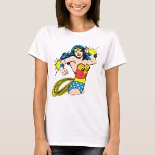 Wunder Woman-Drehung mit glühenden Wellen T-Shirt