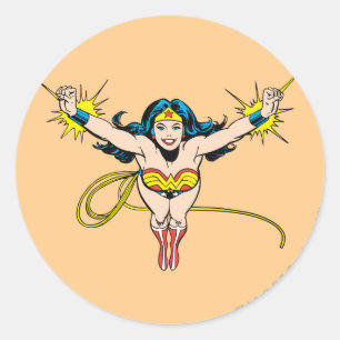 Wunder Woman Fly Forward Runder Aufkleber