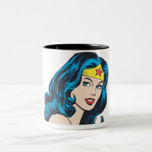 Wunder-Woman-Gesicht Zweifarbige Tasse
