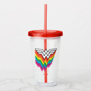 Wunder-Woman-Logo für Regenbogen Acryltrinkbecher