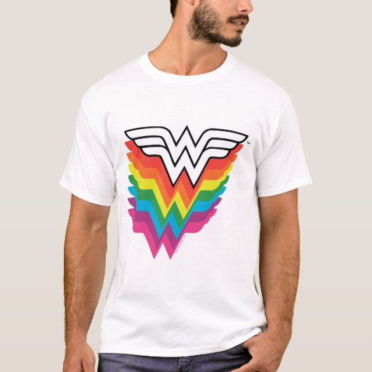 Wunder-Woman-Logo für Regenbogen T-Shirt (Vorderseite)