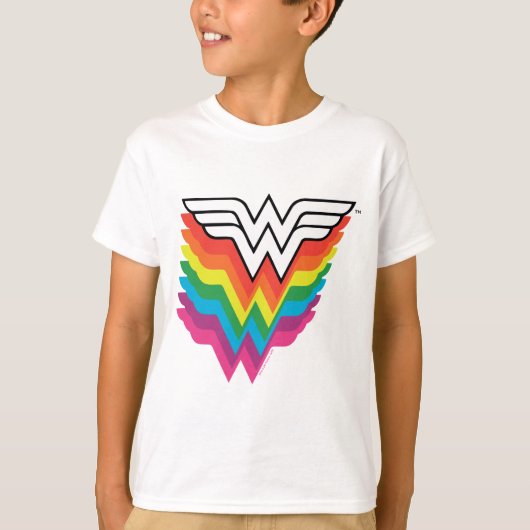 Wunder-Woman-Logo für Regenbogen T-Shirt (Vorderseite)