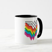 Wunder-Woman-Logo für Regenbogen Tasse (VorderseiteRechts)