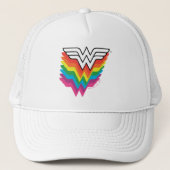 Wunder-Woman-Logo für Regenbogen Truckerkappe (Vorderseite)