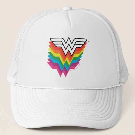 Wunder-Woman-Logo für Regenbogen Truckerkappe (Vorderseite)