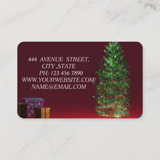 Wunderbar Adorable Weihnachtsbeleuchtung TRee Visitenkarte (Rückseite)