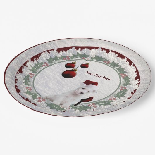 Wunderbar entzückender Westie Welpen-Papier-Teller Pappteller (Schrägansicht)