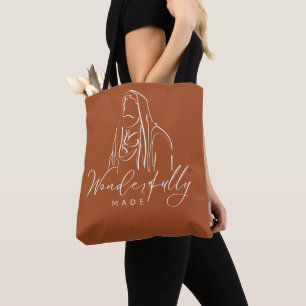 Wunderbar gemacht Braune weiße Jesus-Linienkunst Tasche