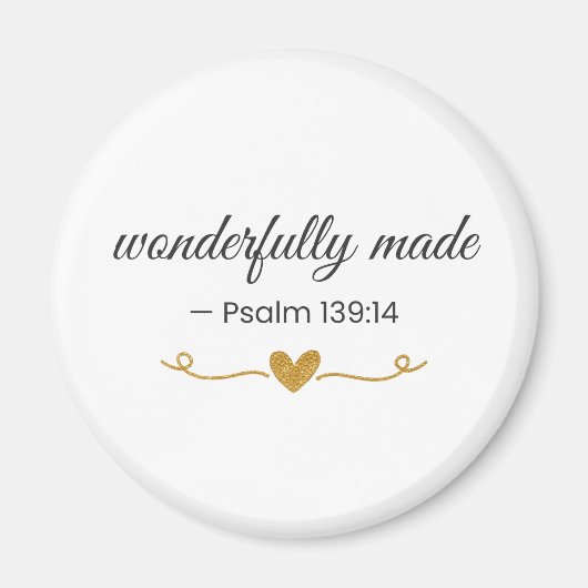 Wunderbar gemacht – Psalm 139:14 Magnet (Vorne)