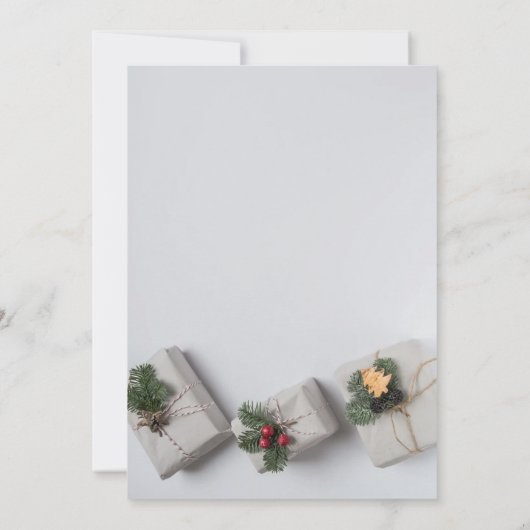 Wunderbar graue Neujahrsgeschenke Einladung (Rückseite)