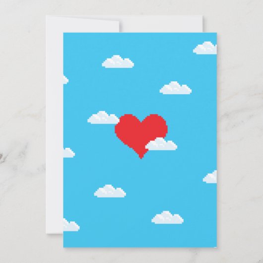 Wunderbar Nerdy 8-Bit Bride & Groom Speichern Sie  Save The Date (Rückseite)