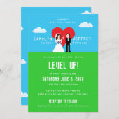 Wunderbar Nerdy 8-Bit Hochzeitseinladungen Save The Date (Vorne/Hinten)