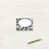 Wunderbar Schwarz und Weiß Comic Buchsprechblase Post-it Klebezettel (Auf Schreibtisch)