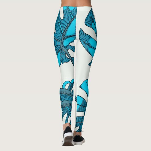 Wunderbar, Spaß!Monstera-Blattdesign Leggings (Rückseite)