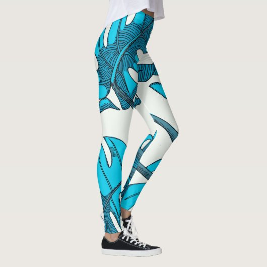 Wunderbar, Spaß!Monstera-Blattdesign Leggings (Rechts)