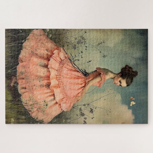 Wunderbar Vintages Mädchen schwierig Puzzle (Horizontal)