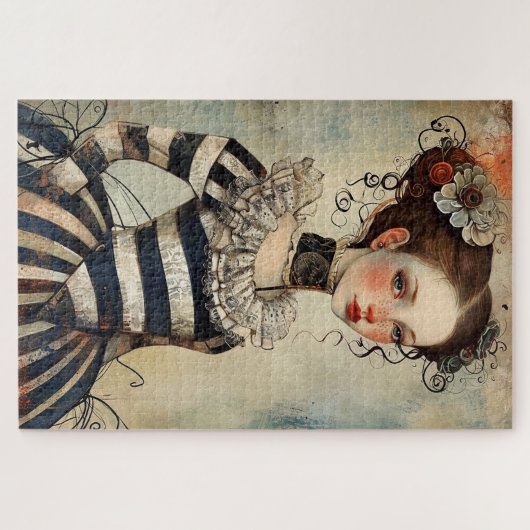 Wunderbar Vintages Mädchen schwierig Puzzle (Horizontal)