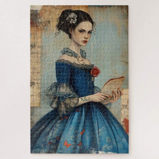 Wunderbar Vintages Mädchen schwierig Puzzle (Vertikal)