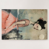 Wunderbar Vintages Mädchen schwierig Puzzle (Horizontal)