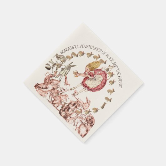Wunderbare Abenteuer des Alice-Weißen Kaninchens | Serviette (Ecke)