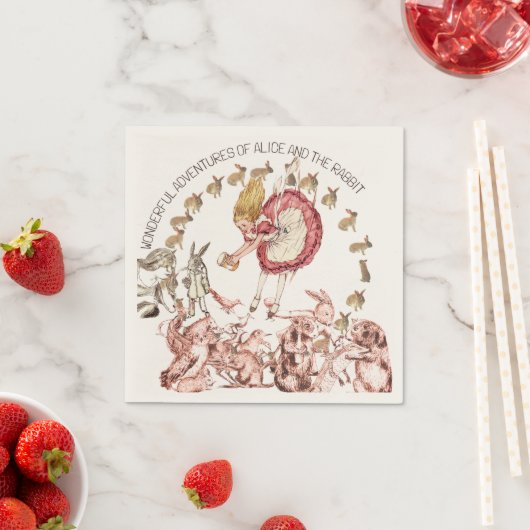 Wunderbare Abenteuer des Alice-Weißen Kaninchens | Serviette (Beispiel)