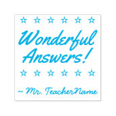 "Wunderbare Antworten!" + Name des Lehrers für die Permastempel (Design)