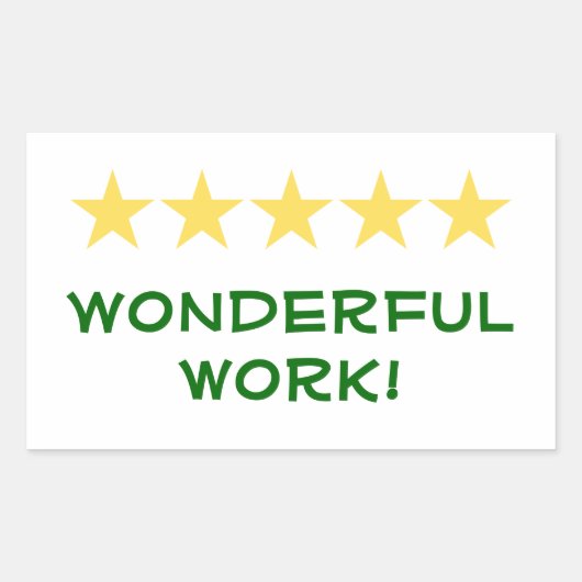 Wunderbare Arbeit - Aufkleberserie für Lehrer (rec Rechteckiger Aufkleber (Vorderseite)