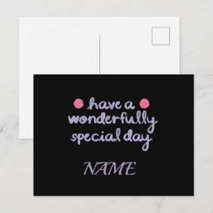 Wunderbare besondere Tag Geburtstags- und Geschenk Postkarte
