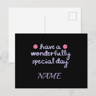 Wunderbare besondere Tag Geburtstags- und Geschenk Postkarte