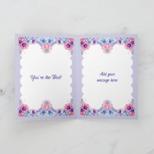 Wunderbare Blume lila Geburtstag Karte (Innenseite)