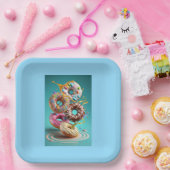 "Wunderbare Donuts: Eine süß gestaltete Papierplat Pappteller (Party)