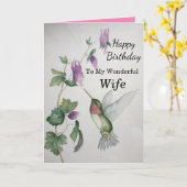 Wunderbare Ehefrau Geburtstagskarte Hummingbird Karte (Gelbe Blume)