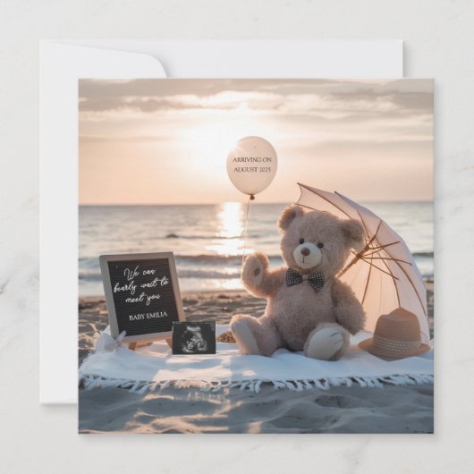 Wunderbare, einfache digitale Schwangerschaftsankü Einladung (Vorderseite)