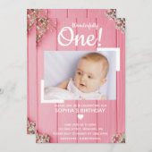 Wunderbare Einladung zum ersten Geburtstag (Vorne/Hinten)