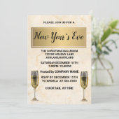 Wunderbare, elegante, goldene Neujahrseinladung Einladung (Stehend Vorderseite)