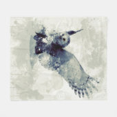 Wunderbare Eule im Aquarell Fleecedecke (Vorderseite (Horizontal))