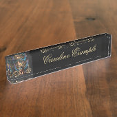 Wunderbare Fantasiesteampunkatze. Namensplakette (Seite)