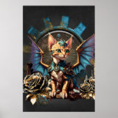 Wunderbare Fantasiesteampunkatze. Poster (Vorne)