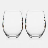 Wunderbare Fantasiesteampunkatze. Weinglas Ohne Stiel (Rechts)