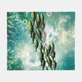 Wunderbare Fischmasse Fleecedecke (Vorderseite (Horizontal))