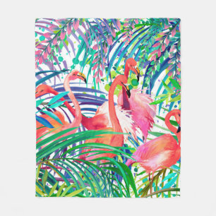 Wunderbare Flamingo-Aquarell-Illustration. Afrika Fleecedecke
