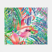 Wunderbare Flamingo-Aquarell-Illustration. Afrika Fleecedecke (Vorderseite (Horizontal))