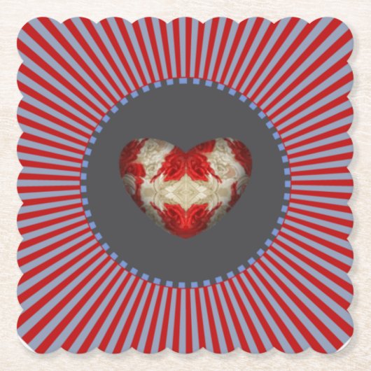 Wunderbare Herzerkrankung - grauer Streifen Untersetzer (Vorderseite)