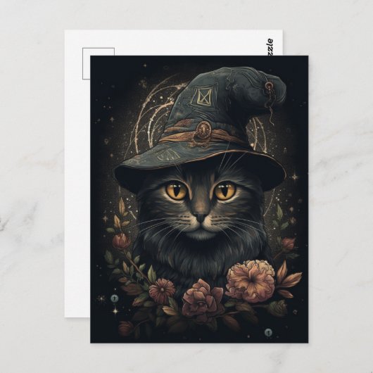 Wunderbare Hexenkatze Postkarte (Vorne/Hinten)